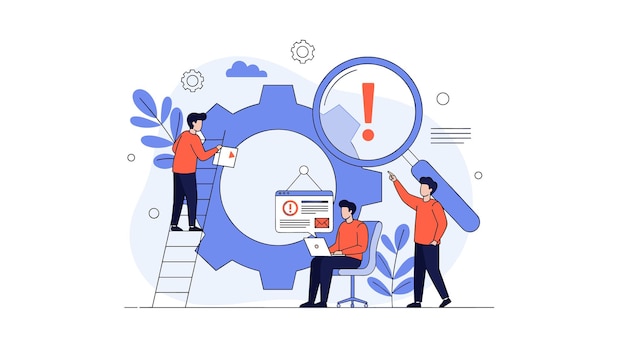 Vector problem solving and troubleshooting concept