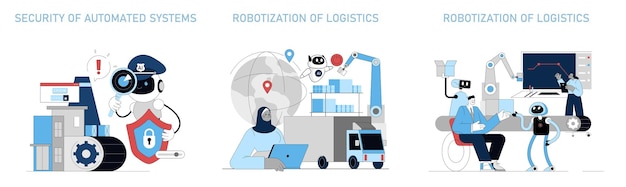 Vector production automation flat vector illustration