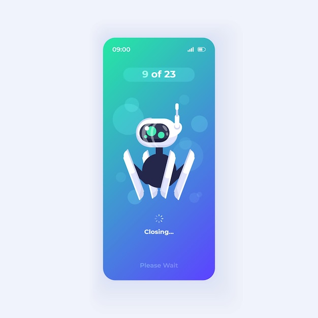 Vector productivity increasing application smartphone interface vector template. mobile app page light theme design layout. memory optimization process screen. flat ui for application. phone display