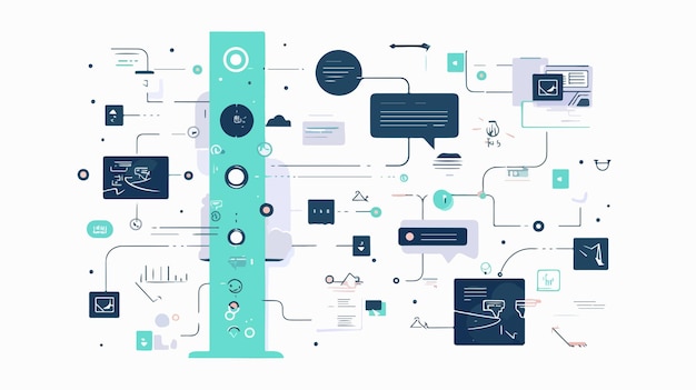 Vector professional 2d flow chart process illustration