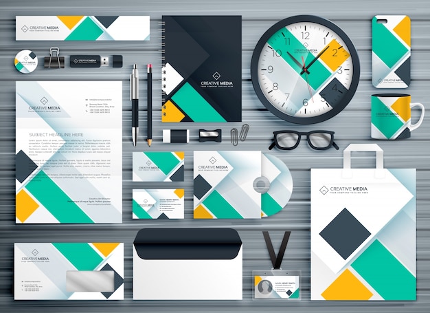 Vector professional business stationery template vector design