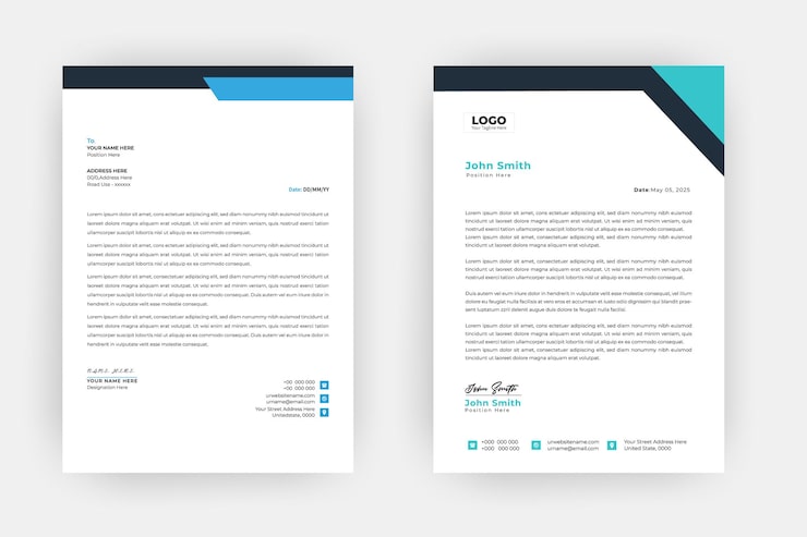 Vector professional creative letterhead template design ,a4 size