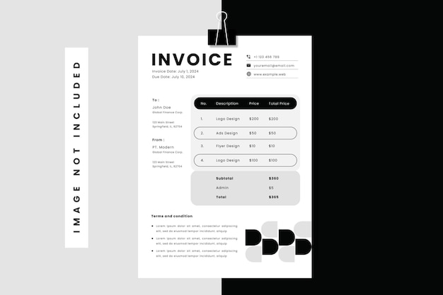 Vector professional freelancers invoice template design