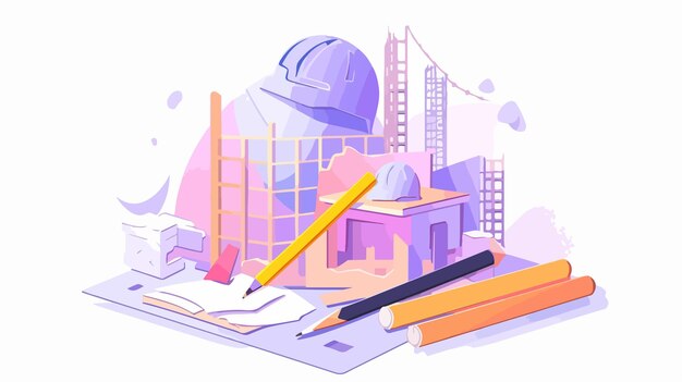 Vector professional industrial engineering work tools 3d concept