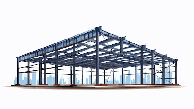 Vector professional steel construction unfinished structure
