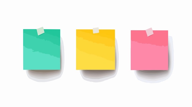 Vector professional white postit notes on white background for organization and planning