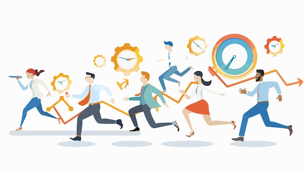 Vector professional work process timeline for success in business