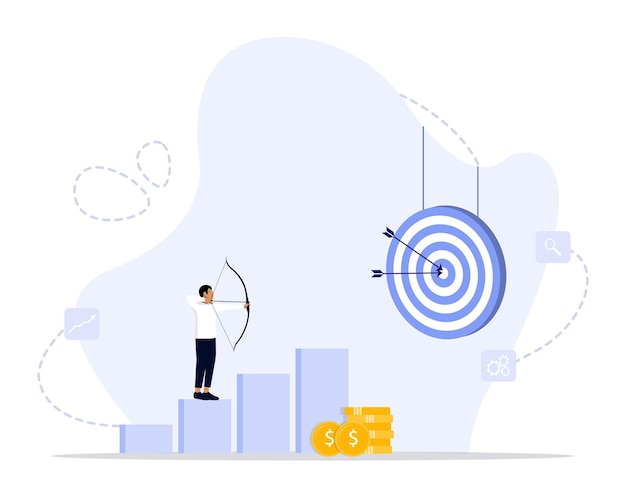 Vector profit target concept illustration