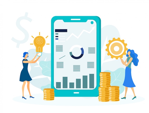 Vector profitable startup realization vector illustration