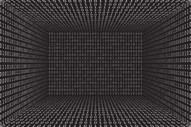 Vector program datum 3d background programming binary coding matrix hacker vector