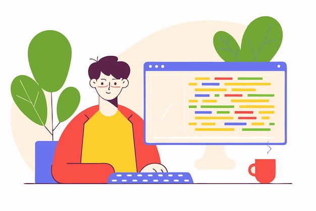 Vector programmer concept illustration art