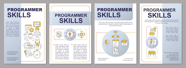 Vector programmer skills grey brochure template