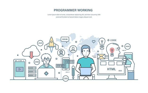 Vector programmer working programming in highlevel languages process of developing applications