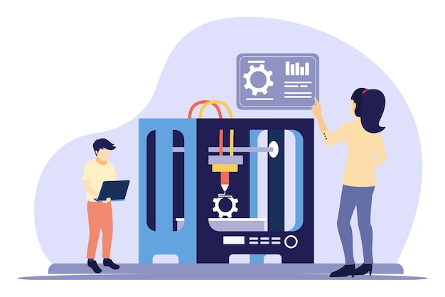 Vector programmers analyzing structure of code and application vector illustration