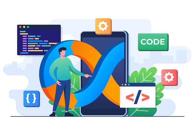 Vector programmers practice of development and software operations devops concept