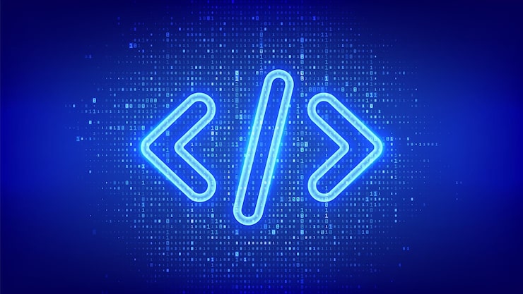 Programming code icon made of binary code Source code Coding brackets symbolizing software engineering coding or hacking Digital code background with 0s and 1s Vector illustration
