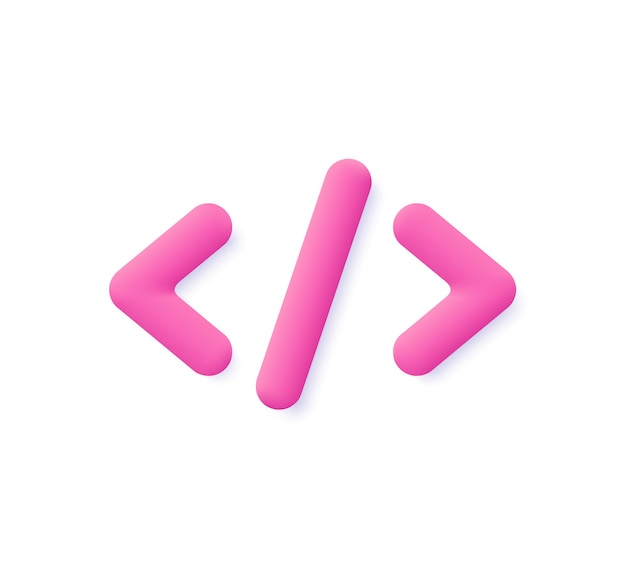 Vector programming code python or java api symbols programming and web development concept 3d vector icon
