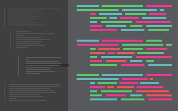 Vector programming coding background dark vector backdrop in flat style