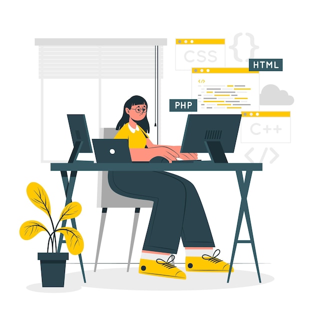 Vector programming concept illustration