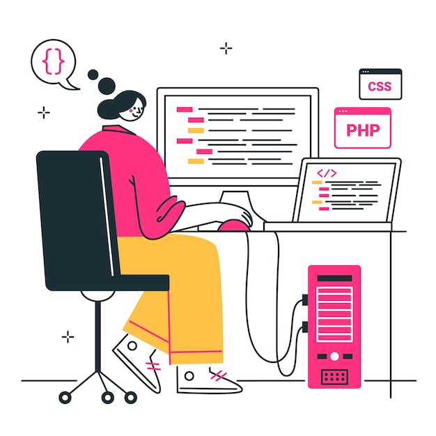 Vector programming concept illustration