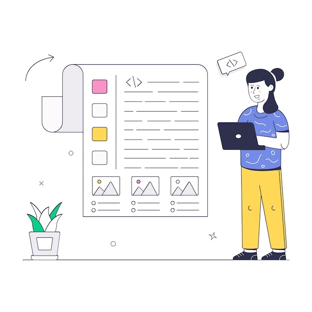 Vector programming file an illustration of programmer coding