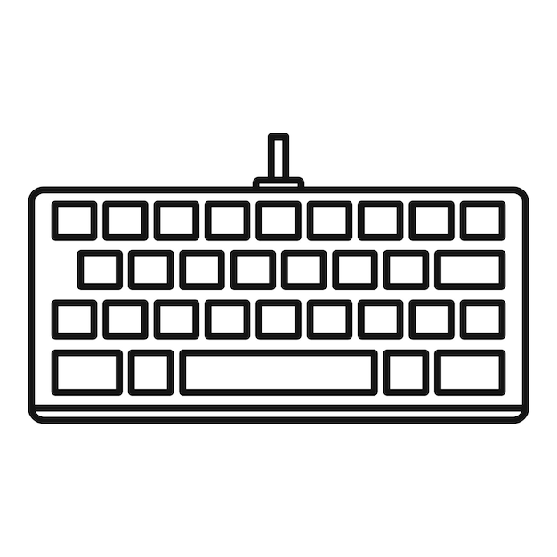 Vector programming keyboard icon outline programming keyboard vector icon for web design isolated on white background