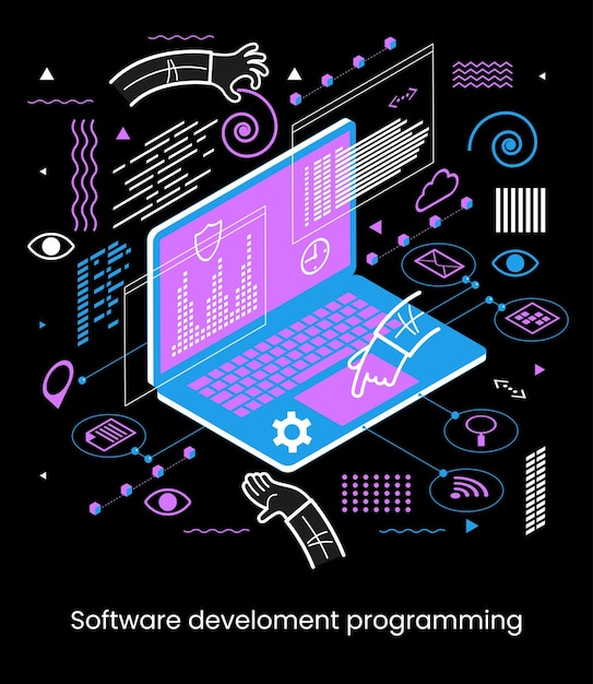 Vector programming web bannertechnology process of software development