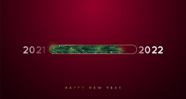 Vector progress bar in form of christmas tree branches