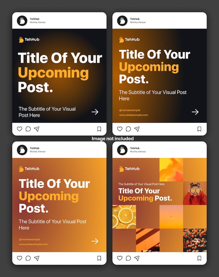 Vector promotional social media templates for upcoming posts