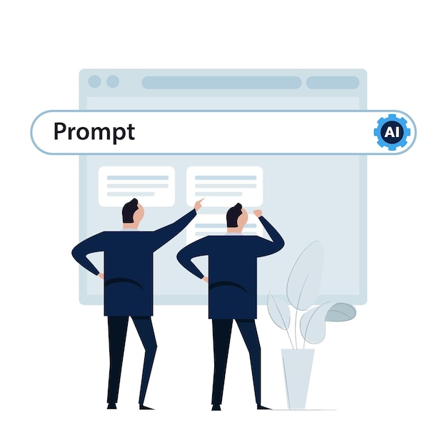 Vector prompt ai artificial intelligence people query input interaction with the language model