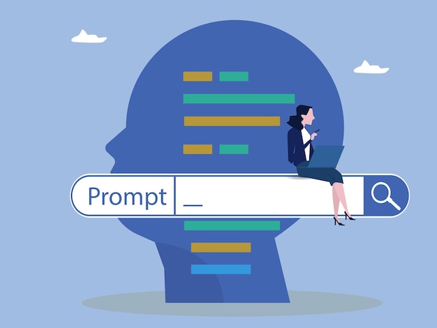 Vector prompt ai artificial intelligence query input interaction with the language model