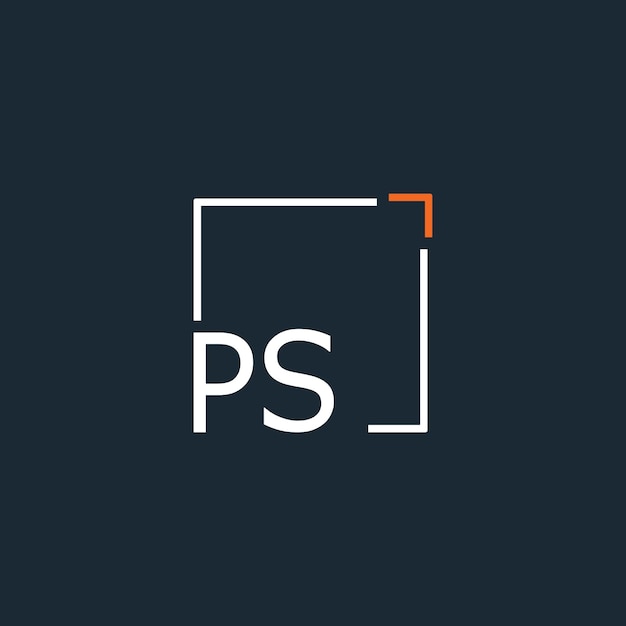 Vector ps initial monogram logo with square style design