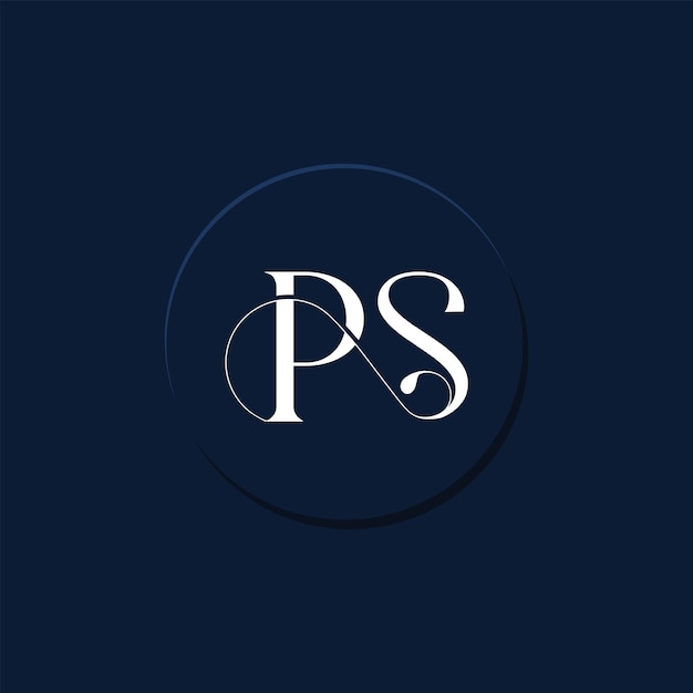 Vector ps sp ligature modern logo design
