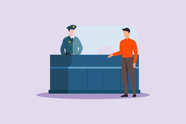 Vector public service concept colored flat vector illustration isolated