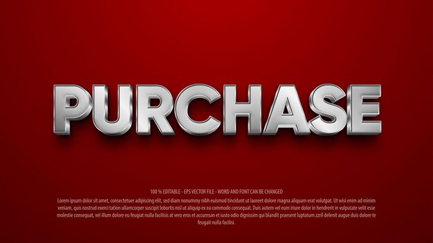 Vector purchase 3d editable text effect