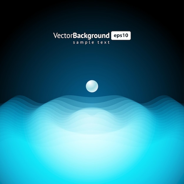 Vector pure drop sphere falling to rippled wave water pond wet clear liquid dark background template vector
