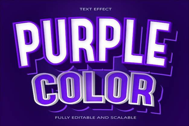 purple color editable text effect 3 dimension emboss modern style