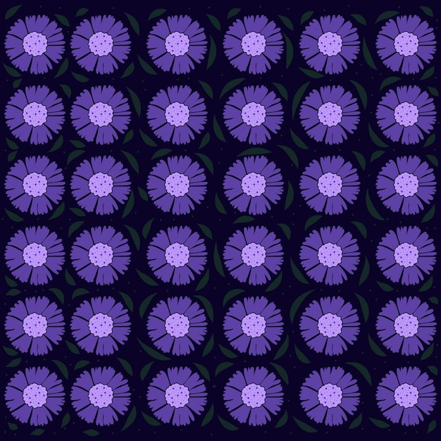 Vector purple daisy flower pattern