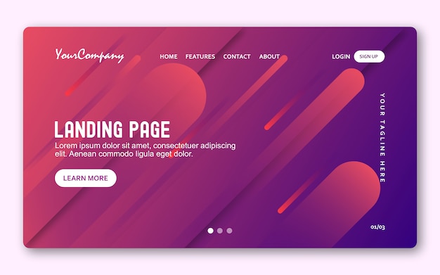 Vector purple gradient landing page