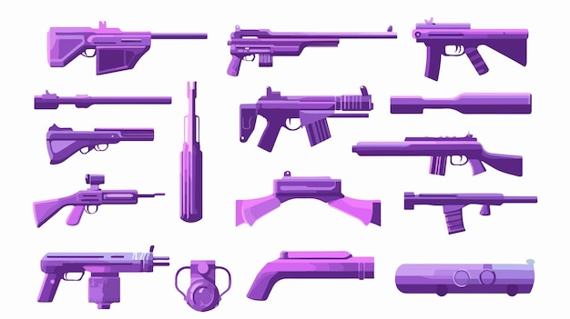 Vector purple weaponry flat vector on white background