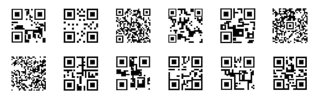 Vector qr code icon collection in black scan me code template digital scanning qr code qr code sample