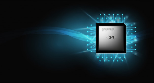 Vector quantum computer, large data processing, database concept.cpu isometric . central computer processors cpu concept.digital chip futuristic microchip processor with lights on the blue background.
