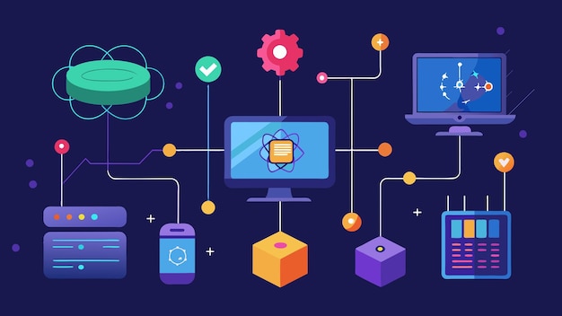 Vector quantum computer programming vector graphics illustration eps source file format lossless scaling ic