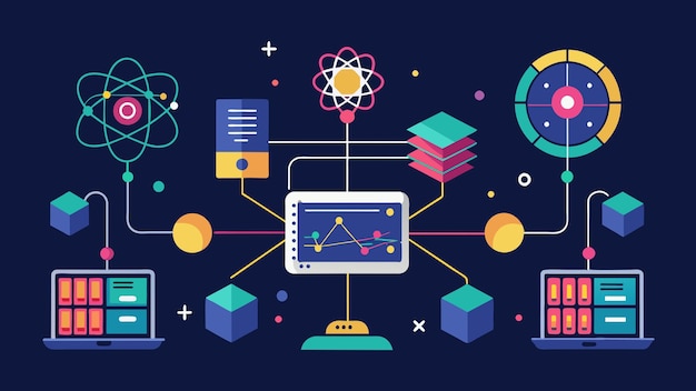 Vector quantum computer programming vector graphics illustration eps source file format lossless scaling ic