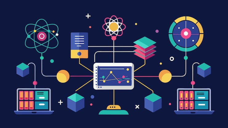 quantum computer programming vector graphics illustration EPS source file format lossless scaling ic