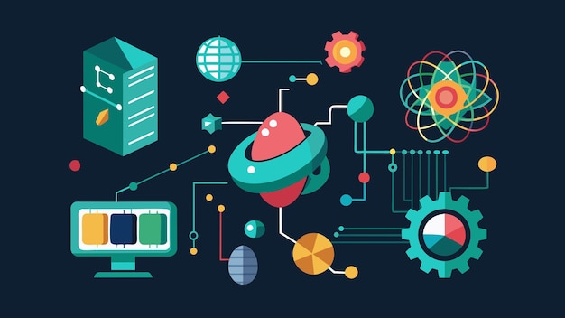 Vector quantum computer programming vector graphics illustration eps source file format lossless scaling ic