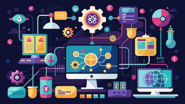 Vector quantum computer programming vector graphics illustration eps source file format lossless scaling ic