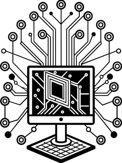 Vector quantum computer programming vector graphics illustration eps source file format lossless scaling ic