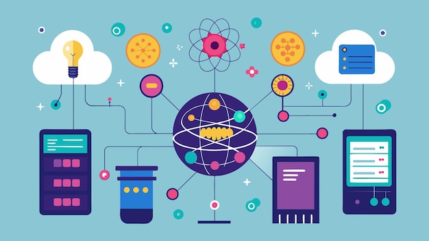 Vector quantum computer programming vector graphics illustration eps source file format lossless scaling ic