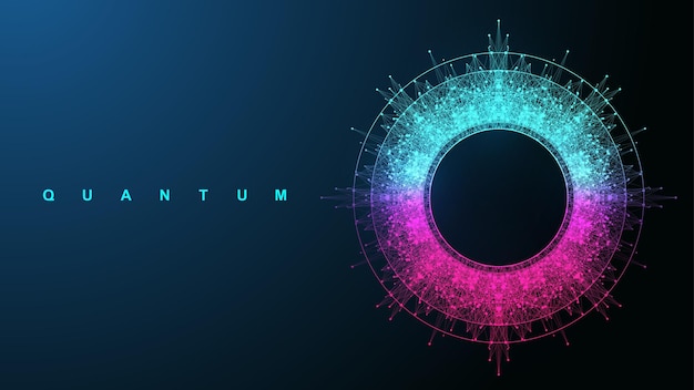 Vector quantum computing concept deep learning artificial intelligence big data algorithms